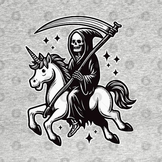 Grim Reaper Ride Unicorn by fikriamrullah